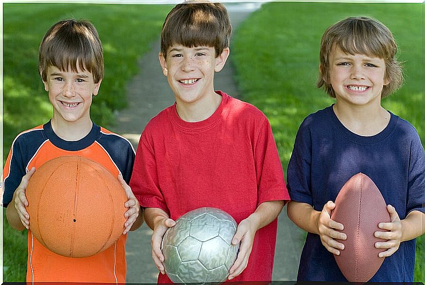 Outdoor games for children have balls as central players.