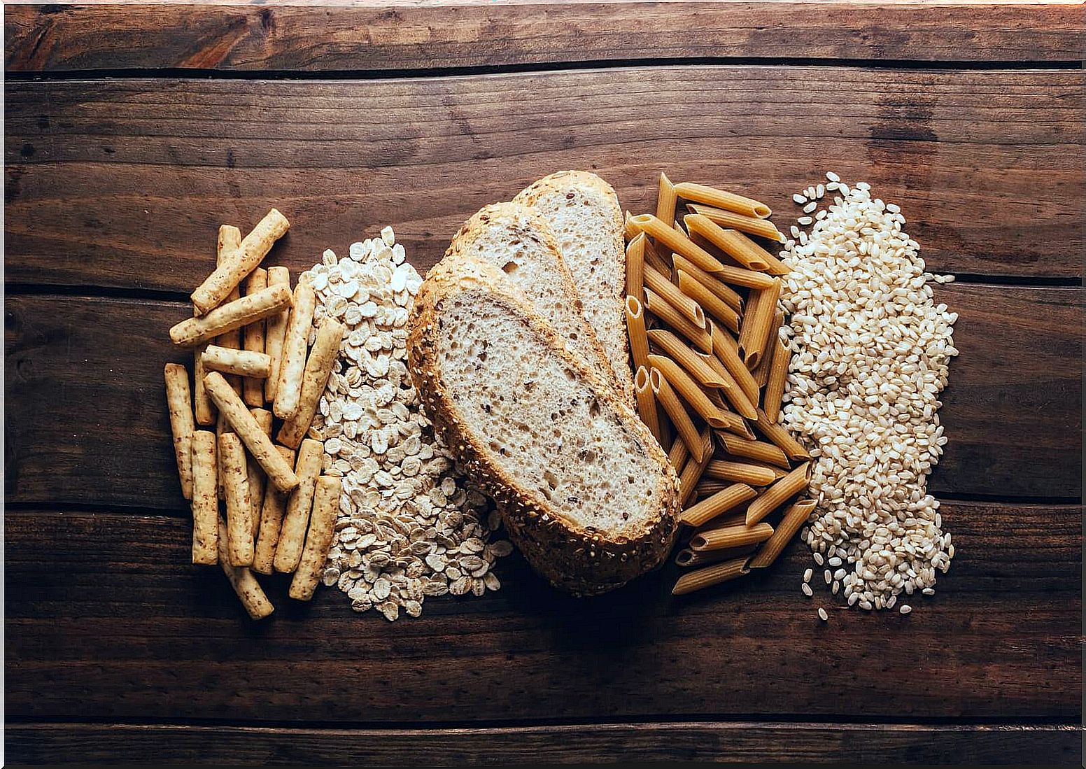 Whole wheat pasta, oatmeal, bread, rice.