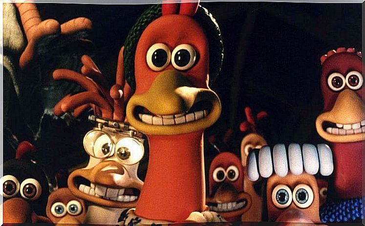 Chicken run, one of Dreamworks' children's movies.