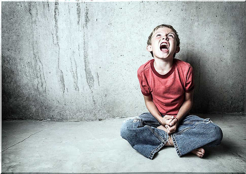 Boy screaming for possible mental illness.