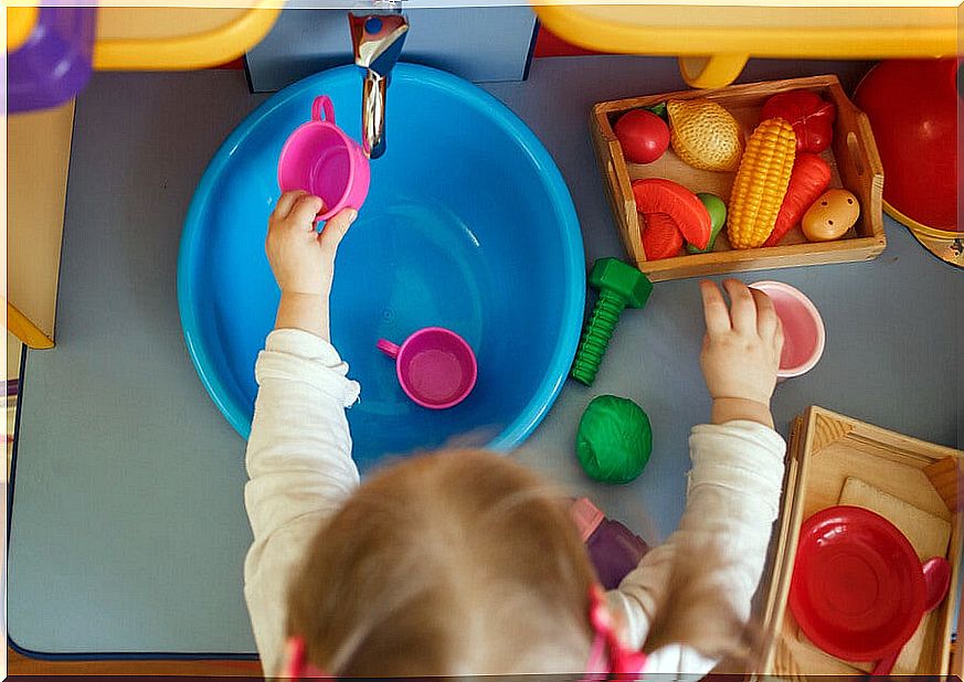 Play kitchens include some accessories.